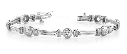 Column Link Bezel Set Diamond Bracelet with 0.70 ct.(finished) 3.0mm - Luxury Time NYC