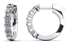 Load image into Gallery viewer, Common Prong Huggie Diamond Hoop Earrings with 0.84 ct.(finished) 2.6mm - Luxury Time NYC