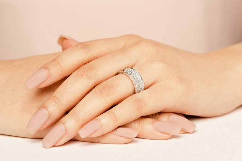 Concave 5 Row Diamond Lab - Grown Diamond Eternity Ring with 2.10 ct.(finished) 1.3mm - Luxury Time NYC