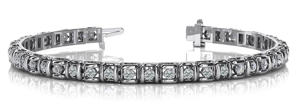 Cross Directional Link Diamond Bracelet with 1.51 ct.(finished) 1.9mm - Luxury Time NYC