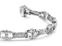 Load image into Gallery viewer, Crown Link Diamond Bracelet with 1.00 ct.(finished) 1.25mm, 1.5mm, 2.0mm - Luxury Time NYC