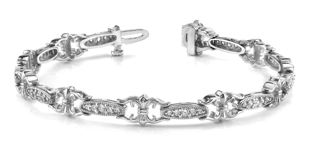 Crown Link Diamond Bracelet with 1.00 ct.(finished) 1.25mm, 1.5mm, 2.0mm - Luxury Time NYC