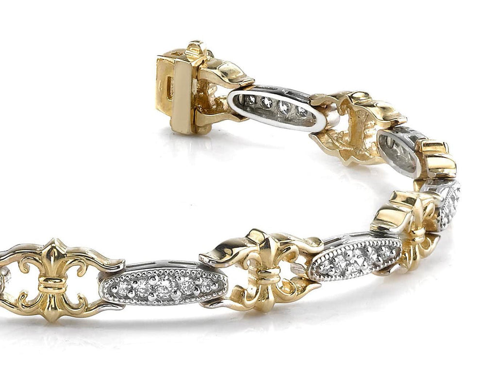 Crown Link Diamond Bracelet with 1.00 ct.(finished) 1.25mm, 1.5mm, 2.0mm - Luxury Time NYC