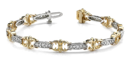 Crown Link Diamond Bracelet with 1.00 ct.(finished) 1.25mm, 1.5mm, 2.0mm - Luxury Time NYC