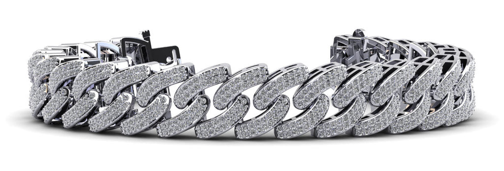 Cuban Link Two Rows Lab - Grown Diamond Bracelet with 4.66 ct.(finished) 1mm - Luxury Time NYC