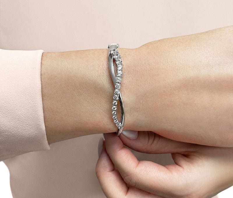 Curved Accent Diamond Journey Bangle Diamond with 2.05 ct.(finished) - Luxury Time NYC