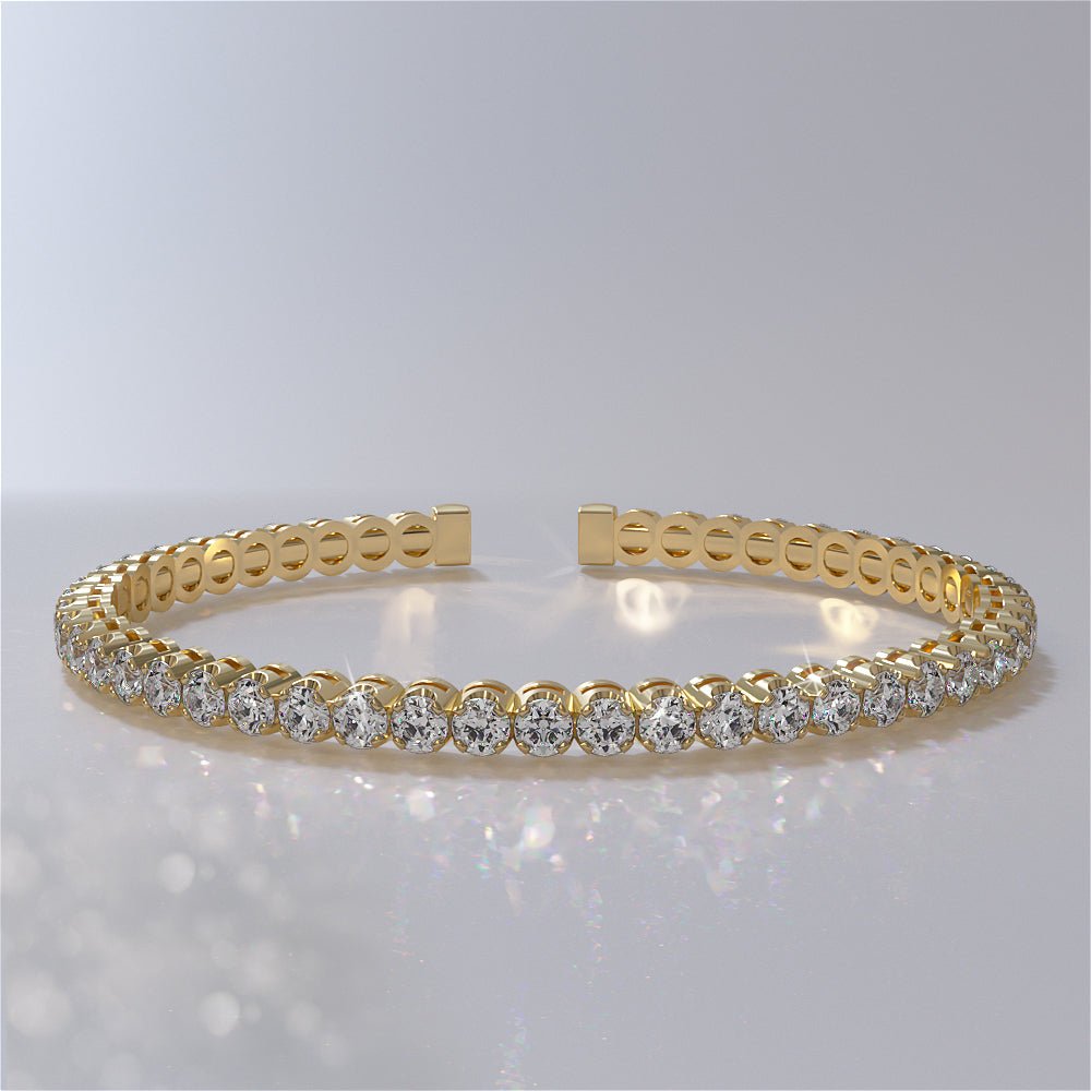 Curved Prong Flexible Diamond Bangle Bracelet with 1.65 ct.(finished) 1.9mm - Luxury Time NYC