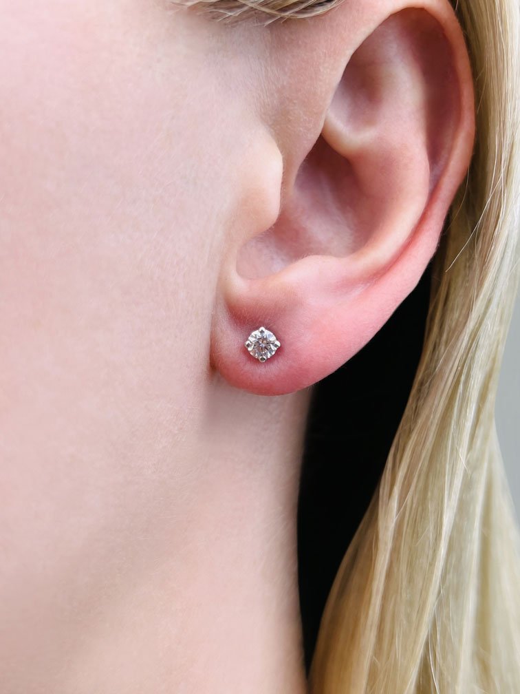 Cushion Cut Diamond Diamond Studs with 0.50 ct.(finished) 4mm - Luxury Time NYC