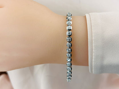 Cushion Inspired Round Lab - Grown Diamond Bracelet with 4.10 ct.(finished) 3mm - Luxury Time NYC