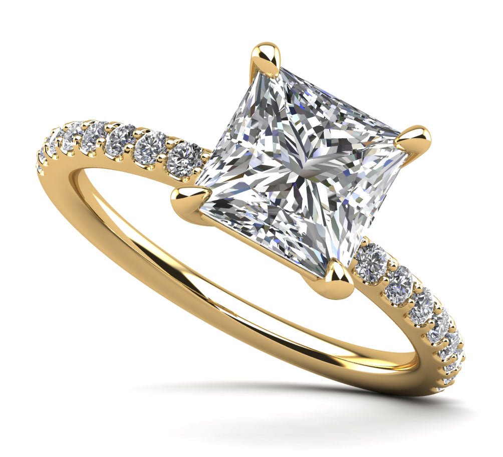 Cut To Perfection Princess Diamond Engagement Ring with 0.77 ct. (0.50 ct. center diamond) - Luxury Time NYC