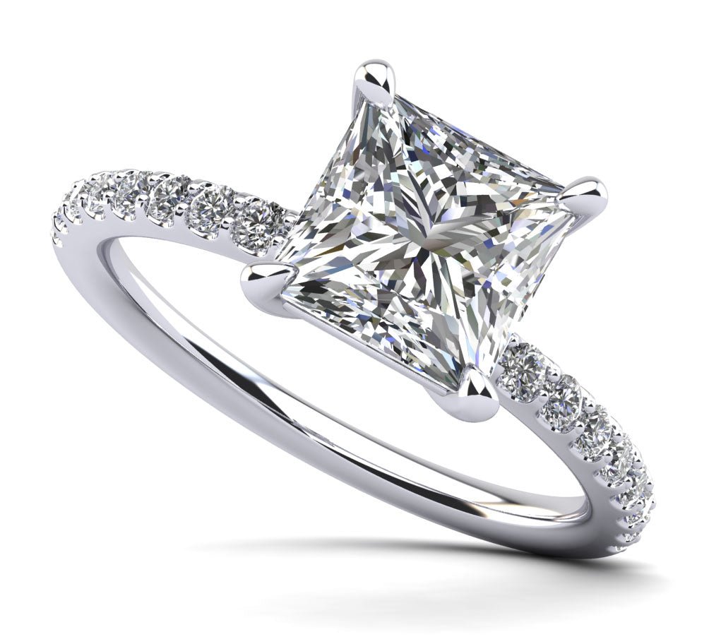 Cut To Perfection Princess Diamond Engagement Ring with 1.77 ct. (1.50 ct. center diamond) - Luxury Time NYC