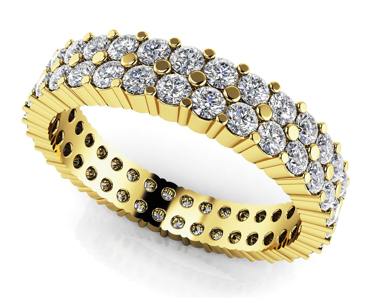 Dazzling Double Row Eternity Band Diamond with 1.50 ct.(finished) 1.75mm - Luxury Time NYC