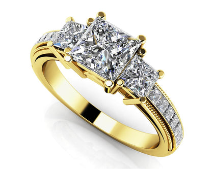 Dazzling Princess Diamond Engagement Ring with 1.23 ct. (0.50 ct. center diamond) - Luxury Time NYC
