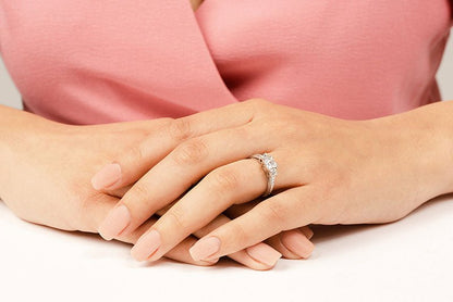 Dazzling Princess Diamond Engagement Ring with 1.23 ct. (0.50 ct. center diamond) - Luxury Time NYC