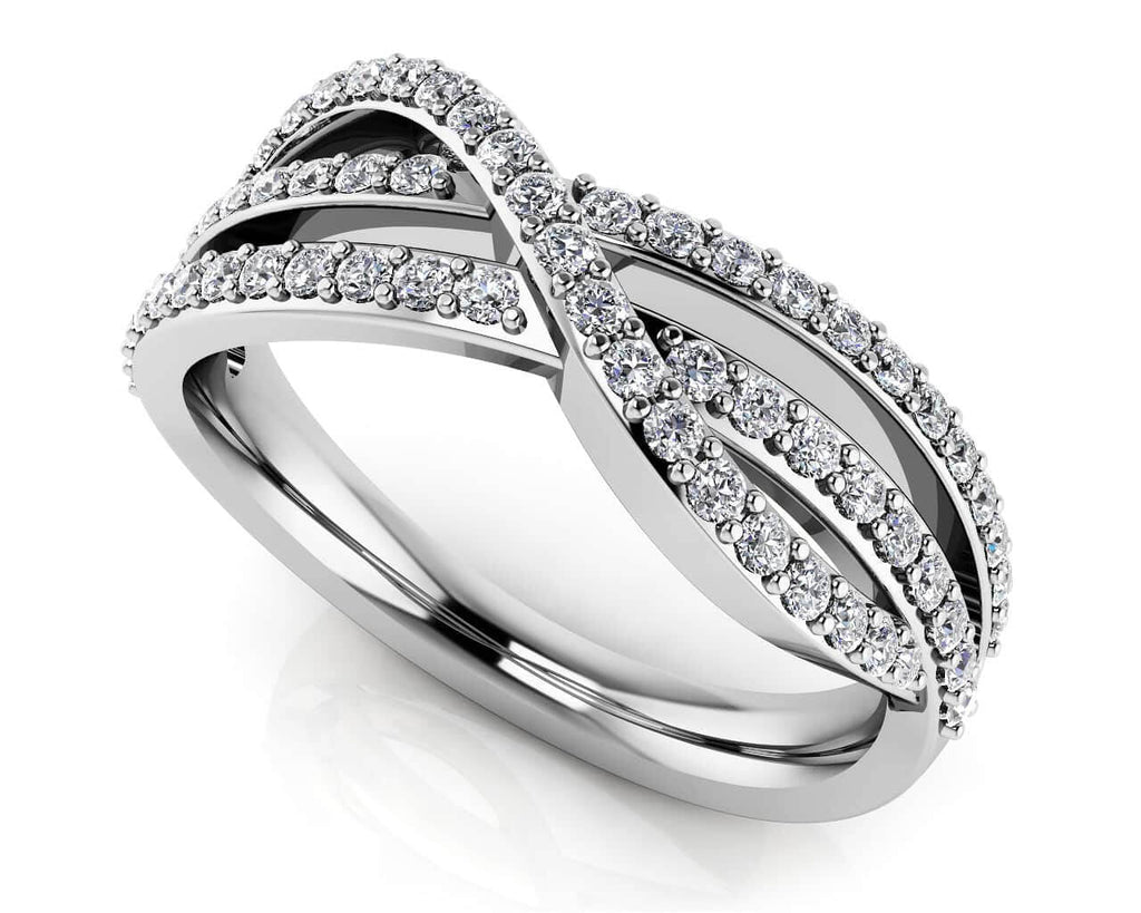 Dazzling Three Row Anniversary Diamond Ring with 0.46 ct.(finished) 1.1mm - Luxury Time NYC