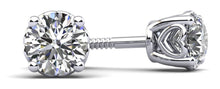 Load image into Gallery viewer, Dearest Sweetheart Diamond Stud Earrings with 0.24 ct.(finished) 3.2mm - Luxury Time NYC