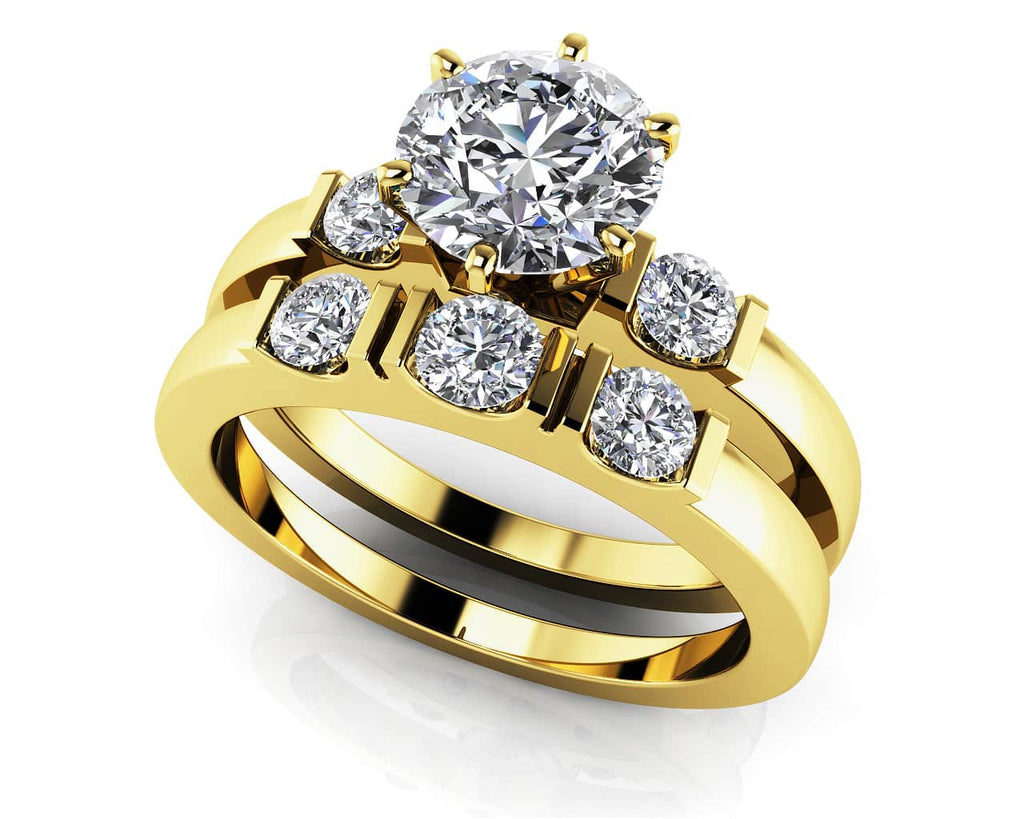 Deco Bridal Set Diamond with 0.77 ct. (0.50 ct. center diamond) - Luxury Time NYC