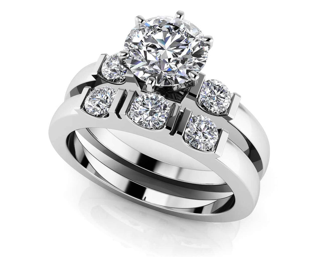 Deco Bridal Set Diamond with 1.77 ct. (1.50 ct. center diamond) - Luxury Time NYC