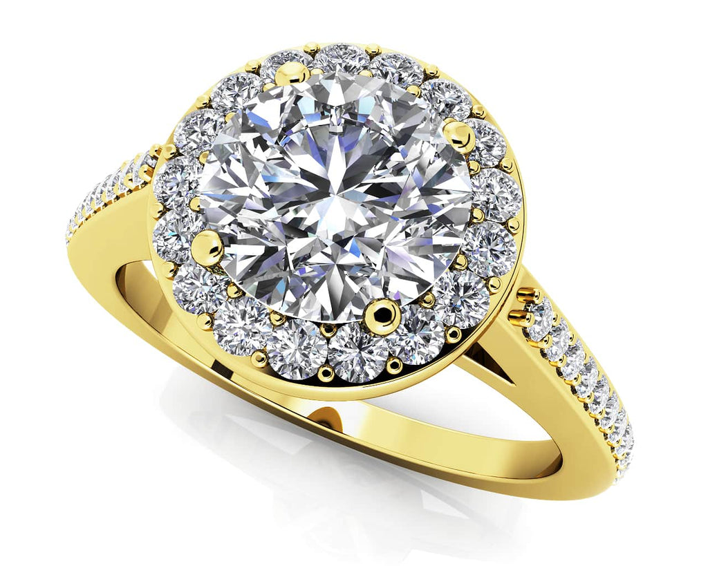 Delighted By Round Diamonds Diamond Engagement Ring with 0.80 ct. (0.50 ct. center diamond) - Luxury Time NYC