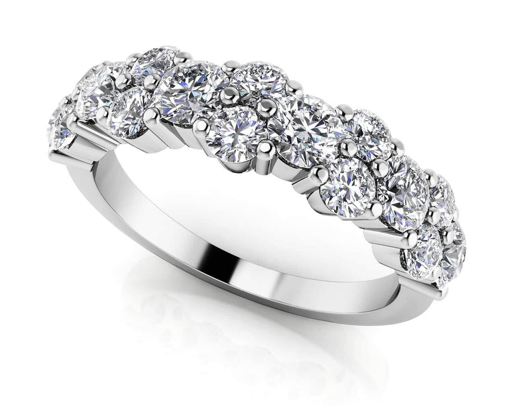 Delightful Diamond Anniversary Diamond Ring with 0.98 ct.(finished) 1.9mm, 2.6mm - Luxury Time NYC