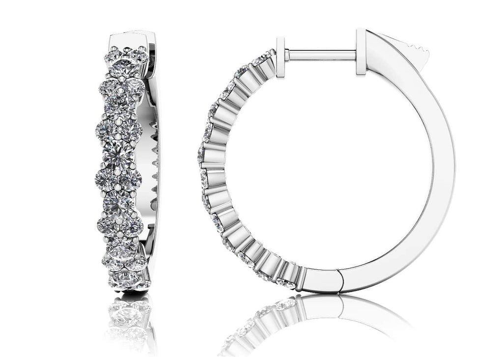 Delightful Diamond Hoop Earrings with 1.68 ct.(finished) 1.9mm, 2.6mm - Luxury Time NYC