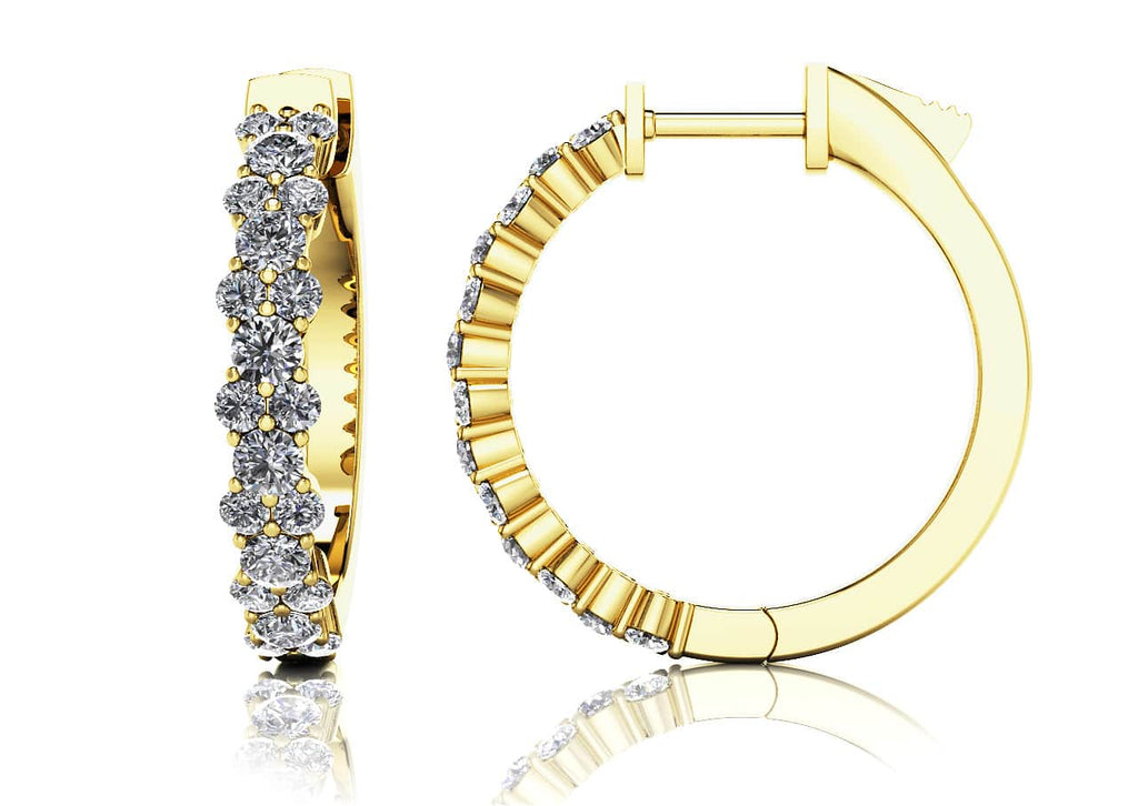 Delightful Lab - Grown Diamond Hoop Earrings with 1.68 ct.(finished) 1.9mm, 2.6mm - Luxury Time NYC