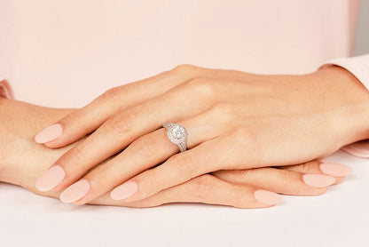 Deluxe Double Halo Lab - Grown Diamond Engagement Ring with 1.97 ct. (1.00 ct. center diamond) - Luxury Time NYC