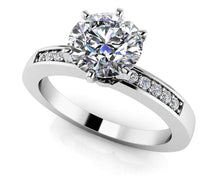 Load image into Gallery viewer, Diamond Accent Diamond Engagement Ring with 0.80 ct. (0.75 ct. center diamond) - Luxury Time NYC