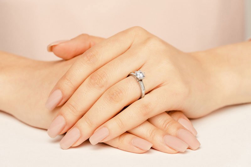 Diamond Accent Diamond Engagement Ring with 1.05 ct. (1.00 ct. center diamond) - Luxury Time NYC