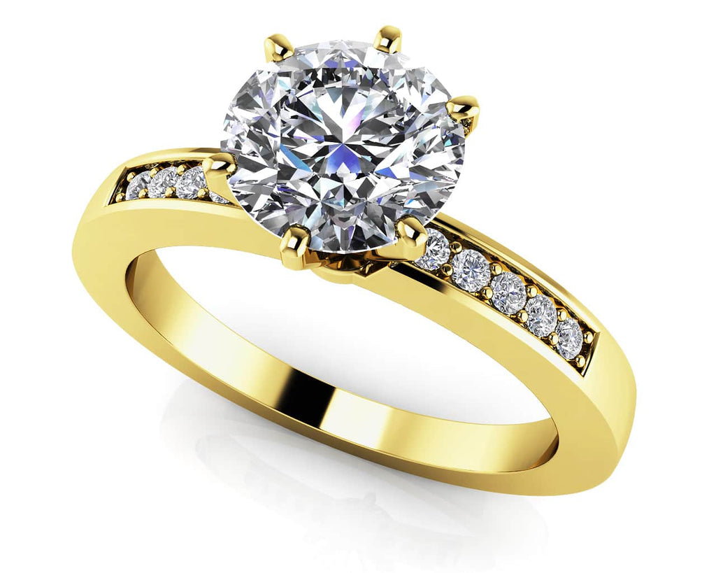 Diamond Accent Diamond Engagement Ring with 1.30 ct. (1.25 ct. center diamond) - Luxury Time NYC