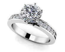 Load image into Gallery viewer, Diamond Band Center Focus Diamond Engagement Ring with 0.72 ct. (0.50 ct. center diamond) - Luxury Time NYC