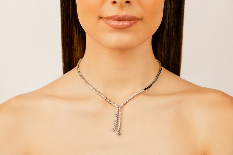 Diamond Bolero Tie Diamond Necklace with 2.04 ct.(finished) - Luxury Time NYC