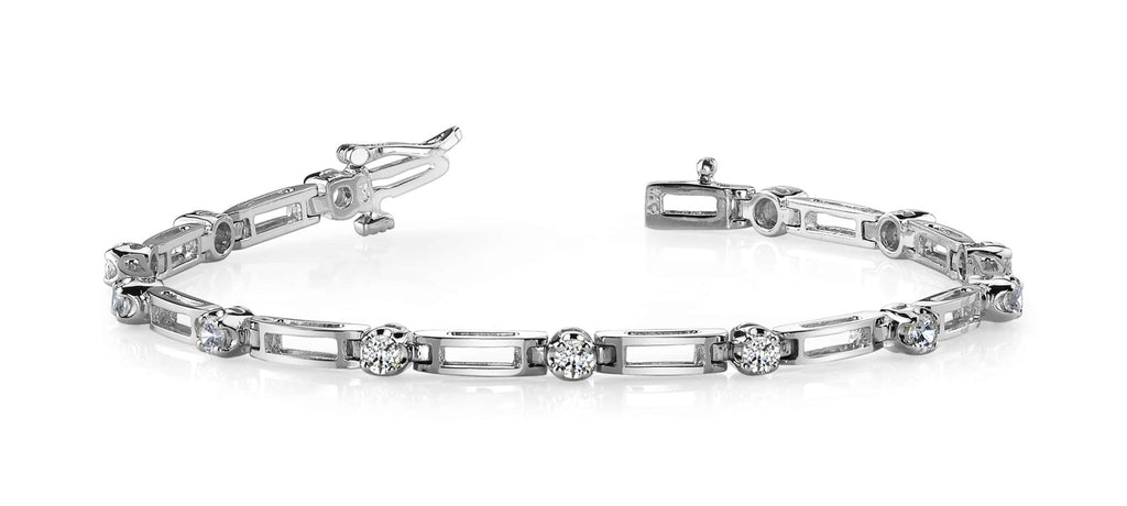 Diamond Box Link Diamond Bracelet with 0.77 ct.(finished) 2.5mm - Luxury Time NYC