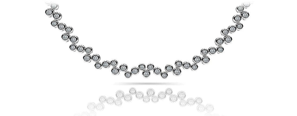 Diamond Bubble Lab - Grown Diamond Necklace with 3.91 ct.(finished) 1.5mm, 1.7mm, 1.9mm - Luxury Time NYC