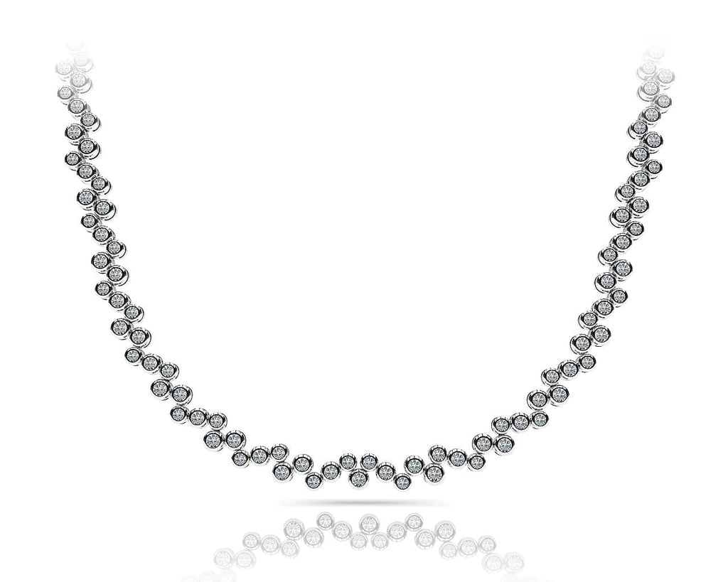 Diamond Bubble Lab - Grown Diamond Necklace with 5.04 ct.(finished) 1.7mm, 2mm, 2.2mm - Luxury Time NYC