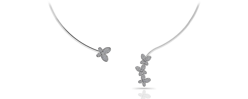 Diamond Butterfly Choker Diamond with 1.12 ct.(finished) 1mm, 1.1mm, 1.3mm - Luxury Time NYC