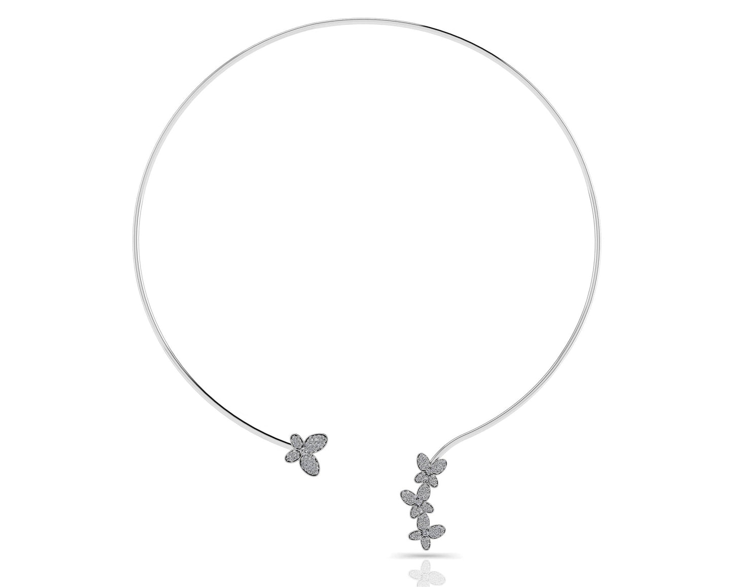 Diamond Butterfly Choker Lab - Grown Diamond with 1.12 ct.(finished) 1mm, 1.1mm, 1.3mm - Luxury Time NYC