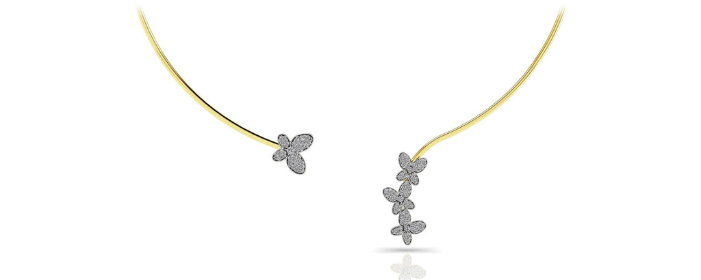 Diamond Butterfly Choker Lab - Grown Diamond with 1.12 ct.(finished) 1mm, 1.1mm, 1.3mm - Luxury Time NYC