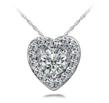 Load image into Gallery viewer, Diamond Center Heart Diamond Pendant with 0.24 ct.(finished) 1mm, 3.5mm - Luxury Time NYC