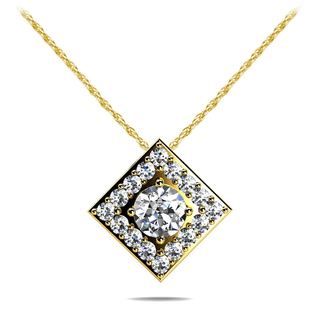 Diamond Centered Diamond Pendant with 0.24 ct. (0.16 ct. center diamond) - Luxury Time NYC