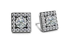 Load image into Gallery viewer, Diamond Centered Square Diamond Studs with 0.48 ct.(finished) 1mm, 3.5mm - Luxury Time NYC