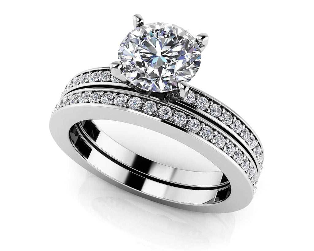 Diamond Channel Band Bridal Set Diamond with 1.69 ct. (1.00 ct. center diamond) - Luxury Time NYC