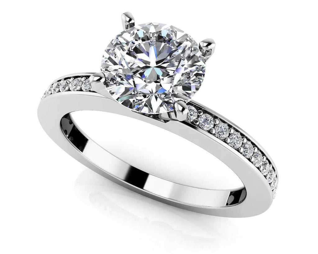 Diamond Channel Band Diamond Engagement Ring with 1.07 ct. (0.75 ct. center diamond) - Luxury Time NYC