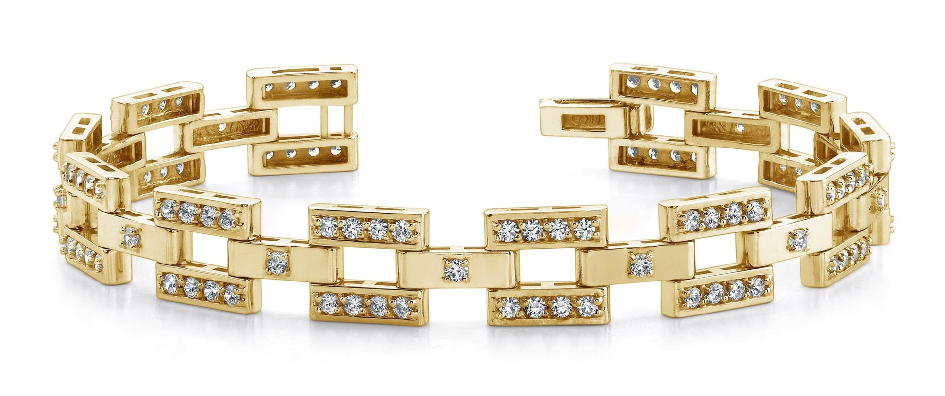 Diamond Checkerboard Mens Bracelet In Lab - Grown Diamond with 4.09 ct.(finished) 2.1mm, 2.25mm - Luxury Time NYC