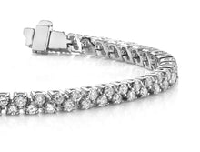 Load image into Gallery viewer, Diamond Checkerboard Two Row Tennis Bracelet Lab - Grown Diamond with 3.36 ct.(finished) 2mm - Luxury Time NYC