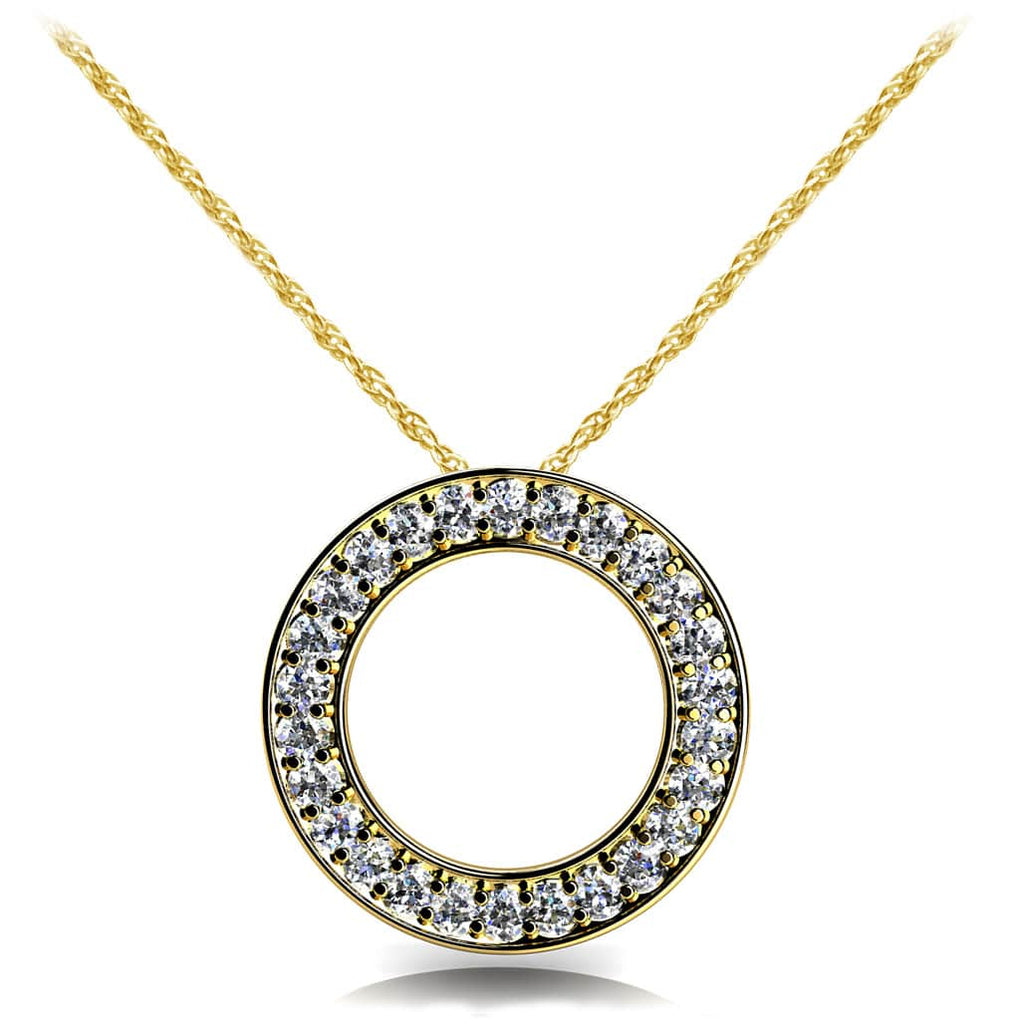 Diamond Circle Diamond Pendant with 0.45 ct.(finished) 1.5mm - Luxury Time NYC