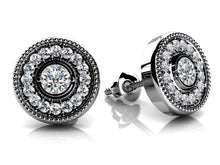 Load image into Gallery viewer, Diamond Circle Diamond Studs with 0.36 ct.(finished) 1.1mm, 2.7mm - Luxury Time NYC