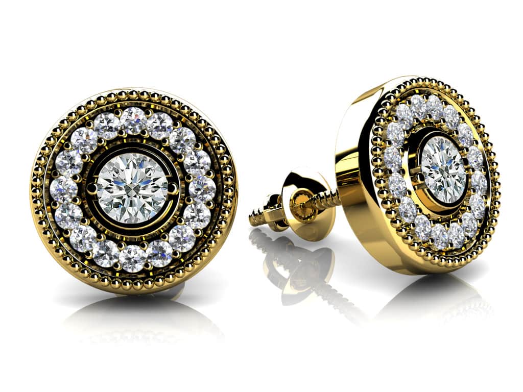 Diamond Circle Lab - Grown Diamond Studs with 0.56 ct.(finished) 1.1mm, 3.5mm - Luxury Time NYC
