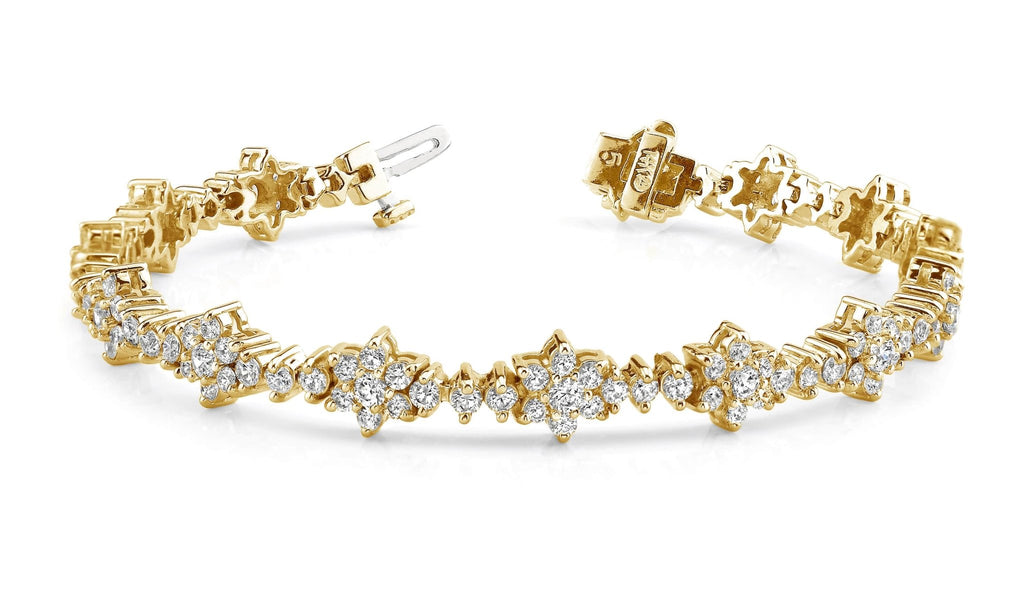 Diamond Cluster Bracelet Lab - Grown Diamond with 5.10 ct.(finished) 1.9mm, 2.2mm, 2.6mm - Luxury Time NYC