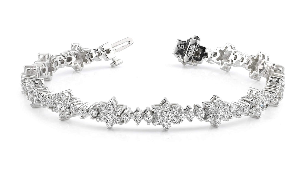 Diamond Cluster Bracelet Lab - Grown Diamond with 5.10 ct.(finished) 1.9mm, 2.2mm, 2.6mm - Luxury Time NYC